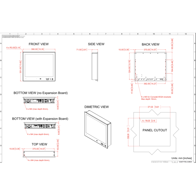 HATTELAND HD 17T27 MMD-MA1FOGP1A 17" Multi-Touch Marine Monitor for Professional Bridge Systems