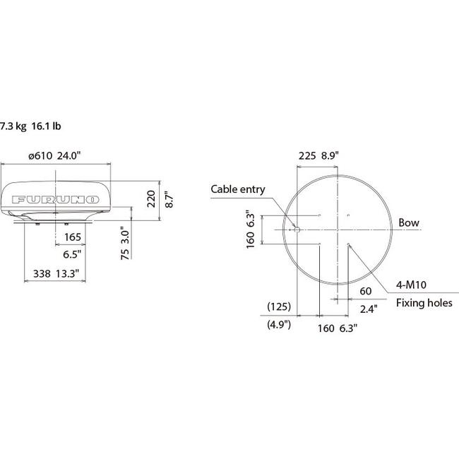 FURUNO DRS4D-NXT Solid State Doppler radar 25W