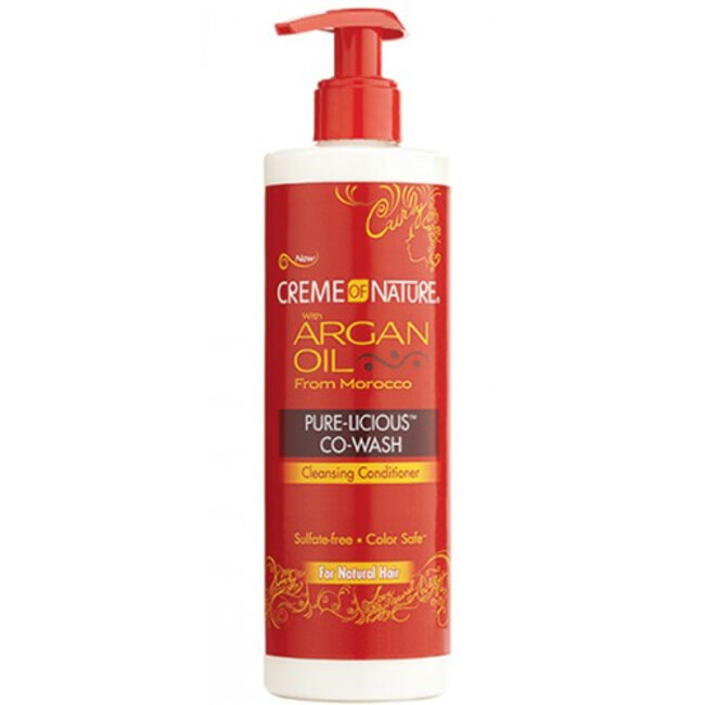 CREME OF NATURE - ARGAN OIL Pure-Licious Co-Wash Cleansing Conditioner 12 oz.