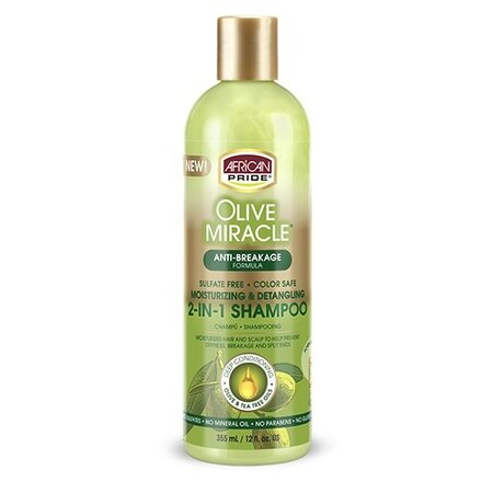 AFRICAN PRIDE OLIVE MIRACLE 2 in 1 Shampoo & Conditioner 355 ml.