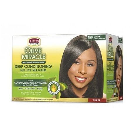 AFRICAN PRIDE OLIVE MIRACLE No-lye Relaxer - SUPER