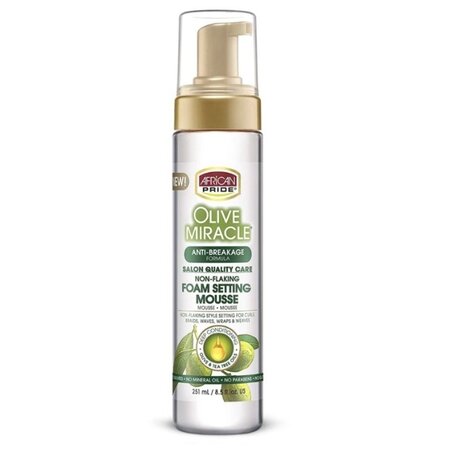 AFRICAN PRIDE OLIVE MIRACLE Foam Setting Mousse 8.5 oz.