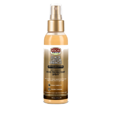 AFRICAN PRIDE BLACK CASTOR Anti-Humidity Heat Protectant Spray 118 ml.