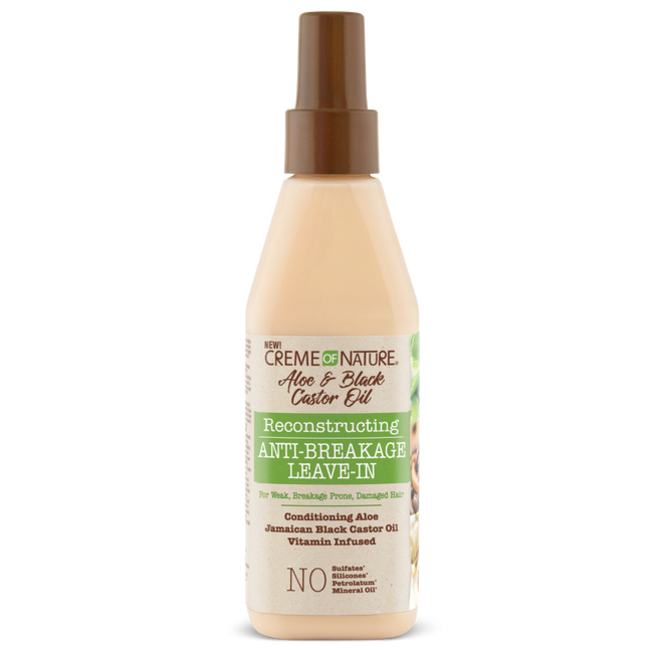 CREME OF NATURE Aloe & Black Castor Oil Reconstructing Anti-Breakage Leave-In 8 oz.
