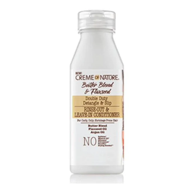 CREME OF NATURE Butter Blend & Flaxseed Rinse-Out & Leave-In Conditioner 12 oz.