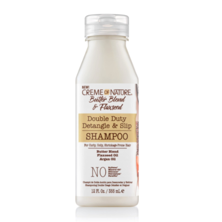 CREME OF NATURE Blend & Flaxseed Double Duty Detangle & Slip Shampoo 12 oz.