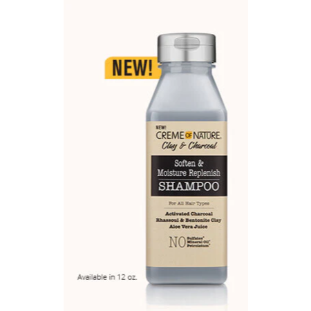 CREME OF NATURE Clay & Charcoal Soften & Moisture Replenish Shampoo 12 oz.
