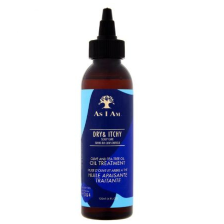 AS I AM Dry & Itchy Scalp Care Olive and Tea Tree Oil Treatment 120 ml.