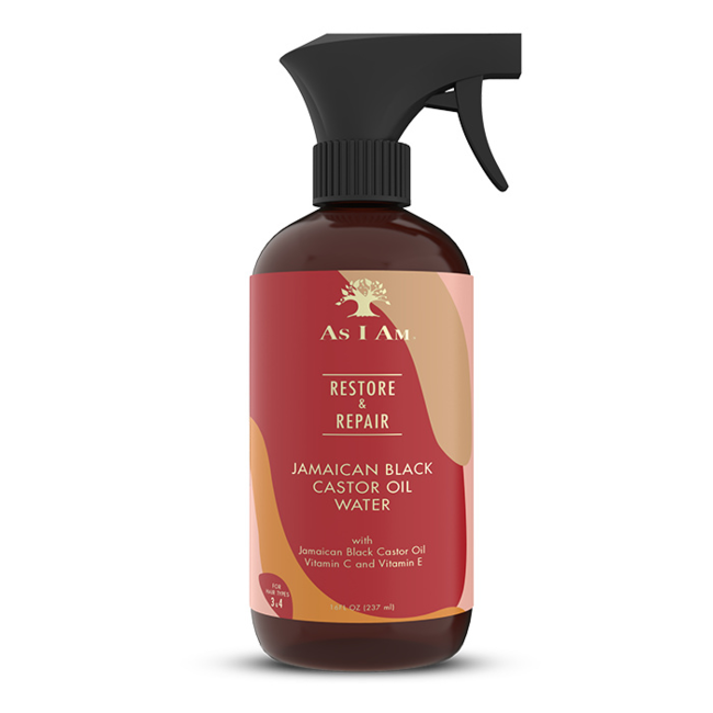 AS I AM Jamaican Black Castor Oil Water with Ceramide and Vitamin C & E 437 ml.