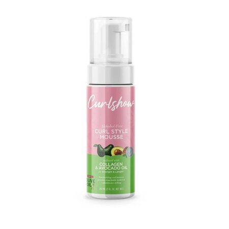 ORS Olive Oil Curlshow Curl Style Mousse Infused with Collagen & Avocado Oil for Strength & Length, Alchohol Free 7 oz