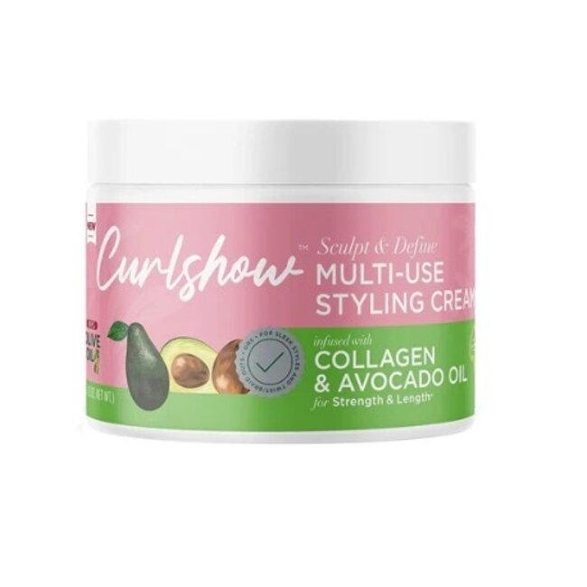 ORS Olive Oil Curlshow Multi-Use Styling Cream Infused with Collagen & Avocado Oil for Strength & Length 12 oz