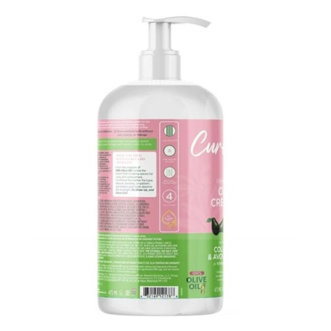 ORS Olive Oil Curlshow Curl Creator Infused with Collagen & Avocado Oil for Strength & Length 16 oz