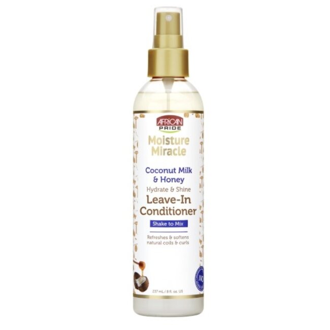 AFRICAN PRIDE  Moisture Miracle Coconut Milk & Honey Leave-In Conditioner 8 oz