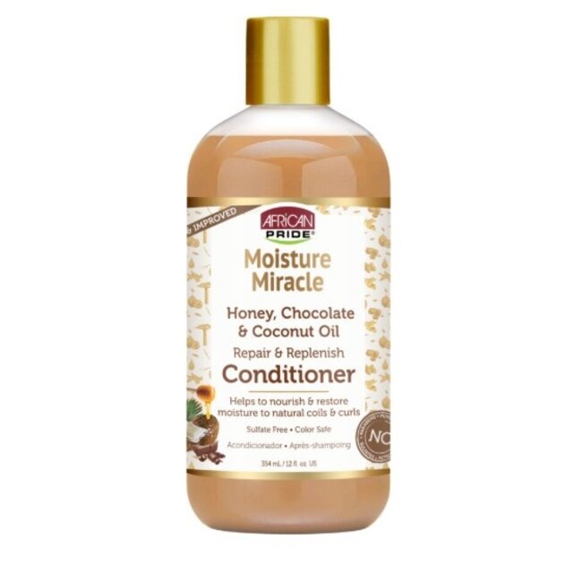 AFRICAN PRIDE  Moisture Miracle Honey, Chocolate & Coconut Oil Conditioner 12 oz