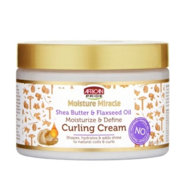 AFRICAN PRIDE  Moisture Miracle Shea Butter & Flaxseed Oil Curling Cream 12 oz