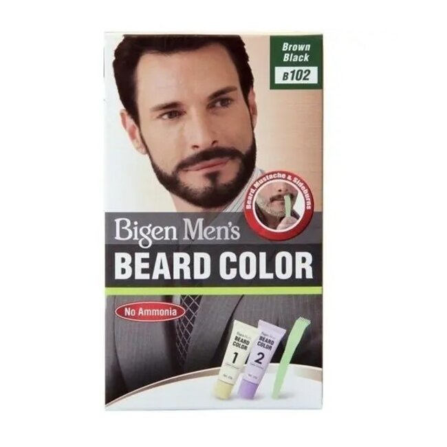 BIGEN Men's Beard Color - 102 Brown Black