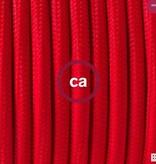 Stoffen snoer Rood - rond 3 aders