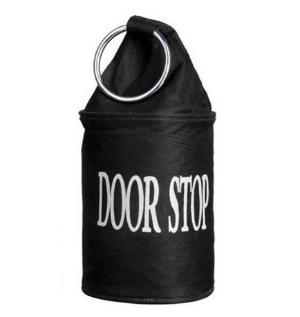 Deurstopper + ring - Zwart
