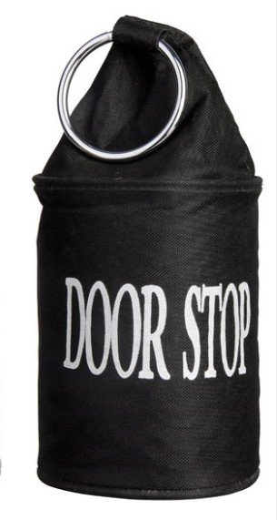 Deurstopper + ring - Zwart