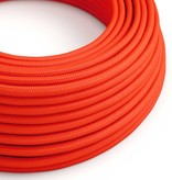 Stoffen snoer fluor oranje rond