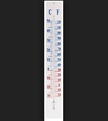 Thermometer op wandplaat 90cm