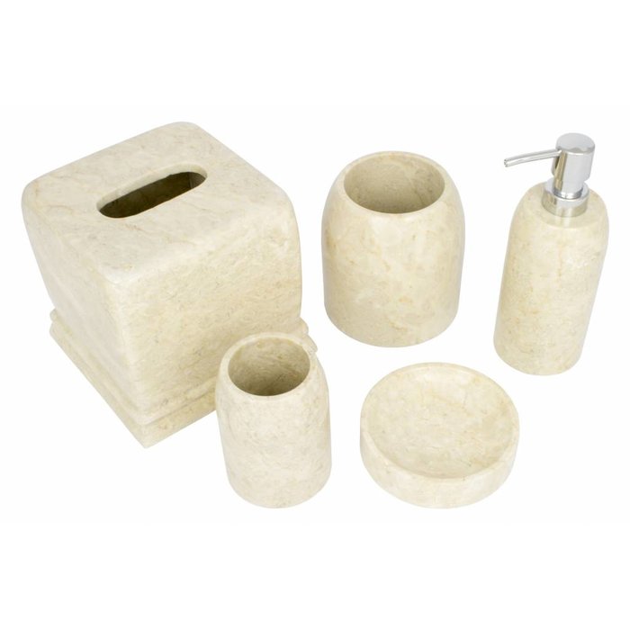 Indomarmer 5-Teilige Marmor Badeset Madewi