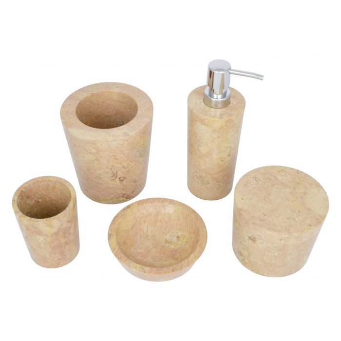 Indomarmer 5-Piece Marble Bath Set Java