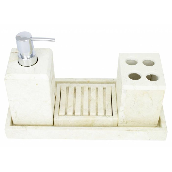 Indomarmer 4-Delige Marmeren Badset Bali