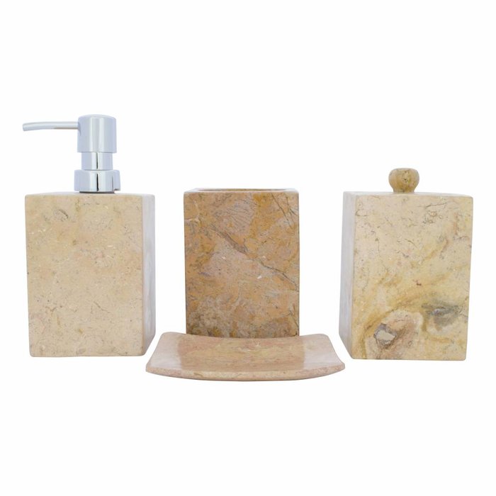Indomarmer 4-Piece Marble bath set Java Squa
