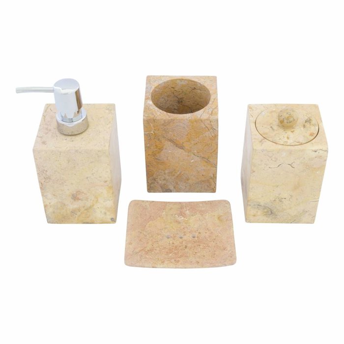 Indomarmer 4-Piece Marble bath set Java Squa
