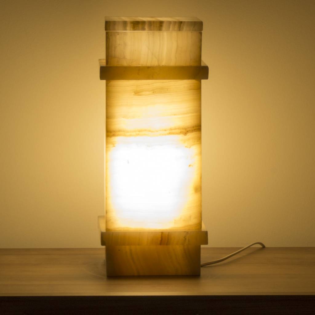 Indomarmer Square Lamp Onyx Hoogte 40 cm