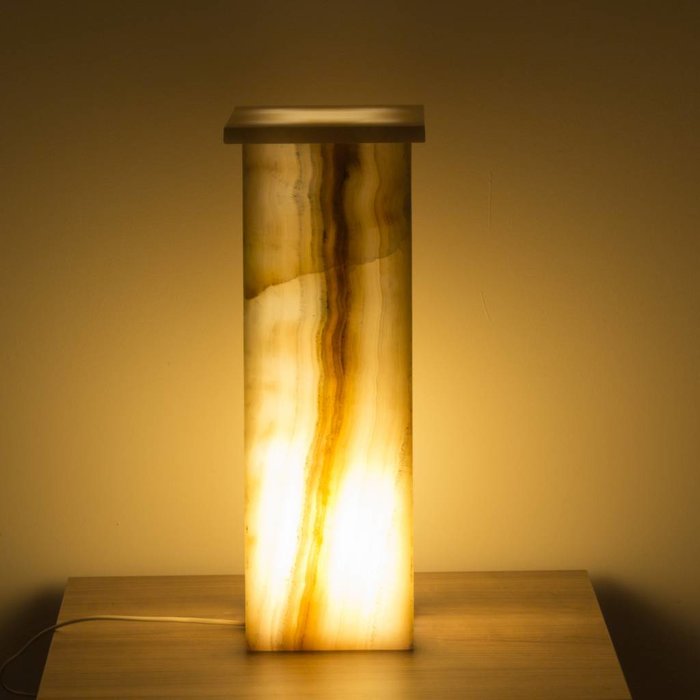 Indomarmer Square Lamp Onyx Hoogte 55 cm