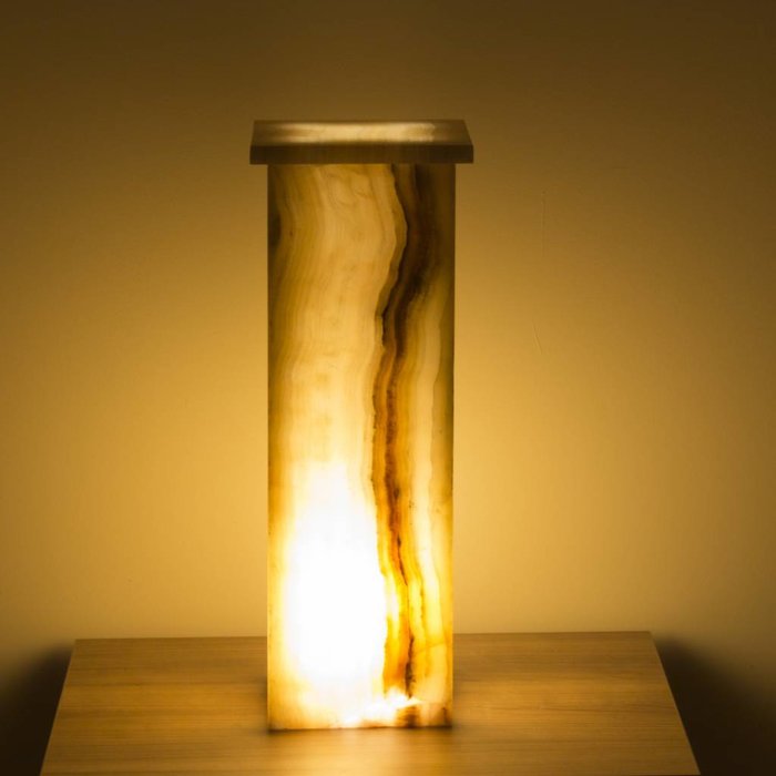 Indomarmer Square Lamp Onyx Hoogte 55 cm