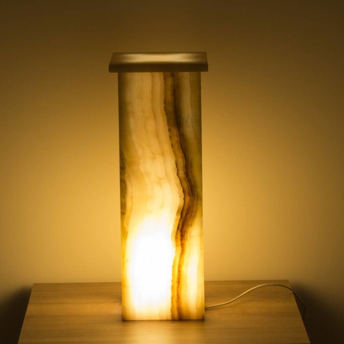 Indomarmer Square Lamp Onyx Hoogte 55 cm