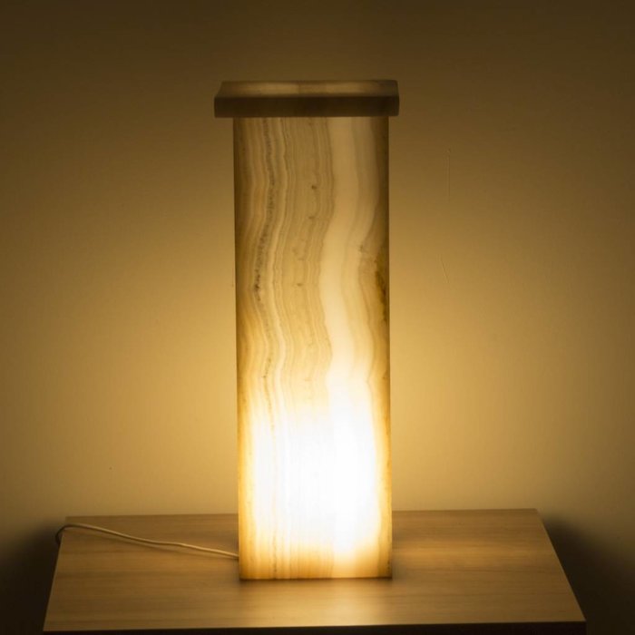 Indomarmer Square Lampe Aus Onyx Höhe 55 cm