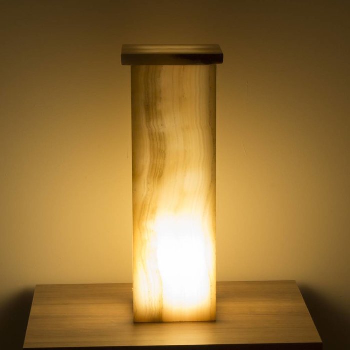 Indomarmer Square Lamp Onyx Hoogte 55 cm