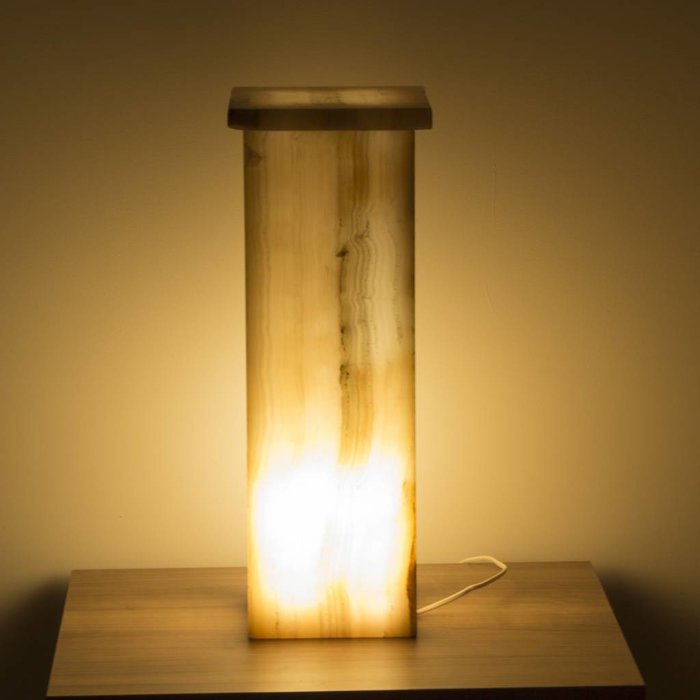 Indomarmer Square Lamp Onyx Height 55 cm