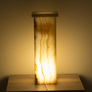 Indomarmer Square Lamp Onyx Height 55 cm