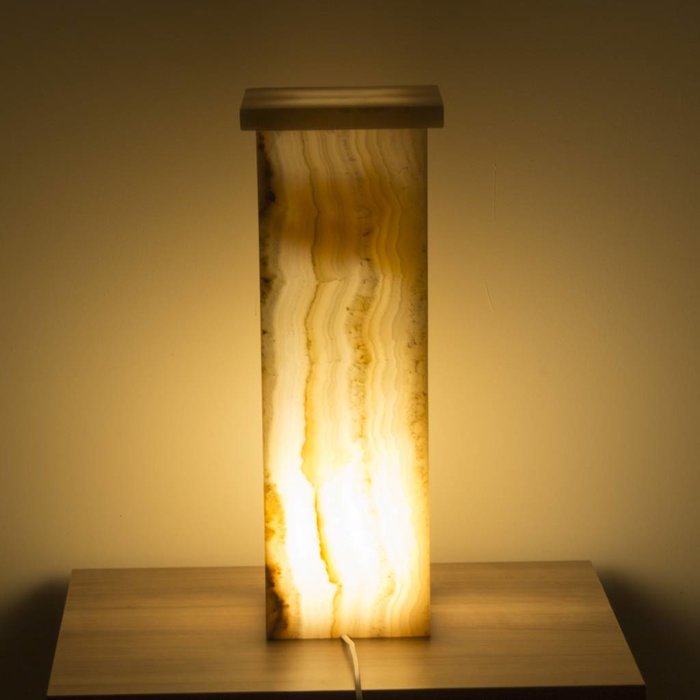 Indomarmer Square Lampe Aus Onyx Höhe 55 cm