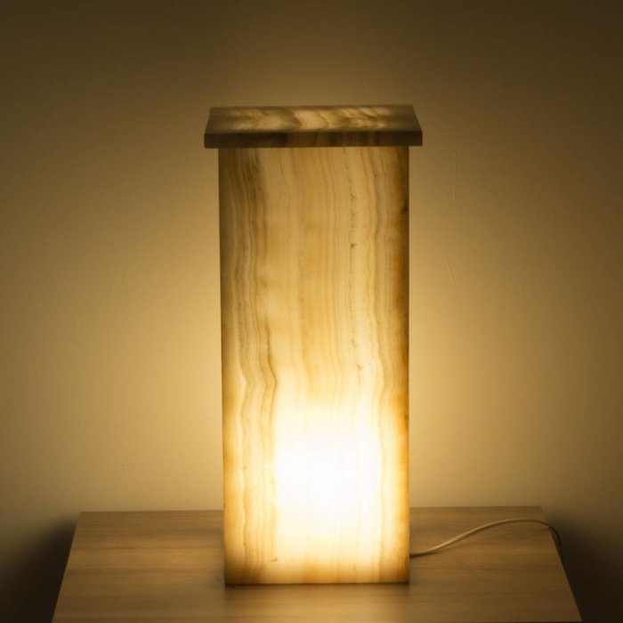 Indomarmer Square Lampe Aus Onyx Höhe 50 cm