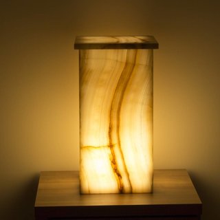 Indomarmer Square Lamp Onyx Height 52 cm