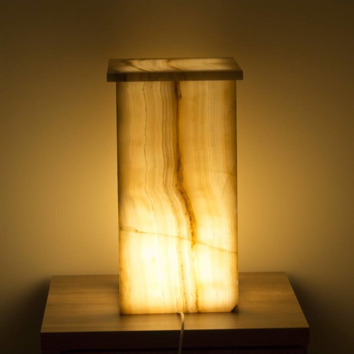 Indomarmer Square Lamp Onyx Hoogte 52 cm
