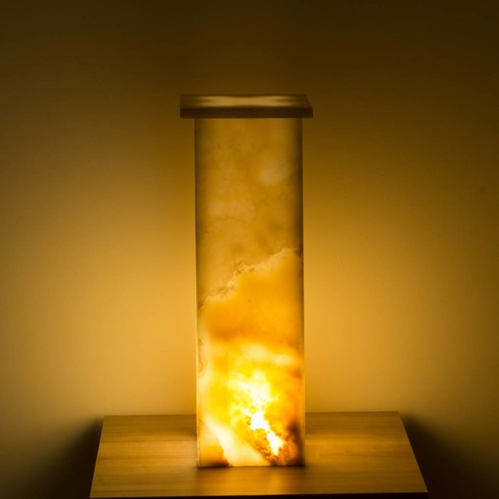 Indomarmer Square Lampe Aus Onyx Höhe 62 cm