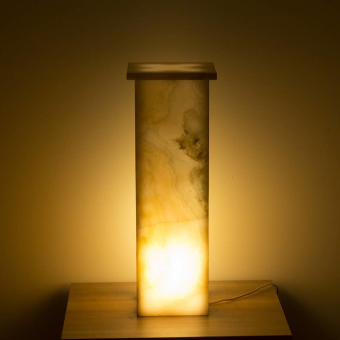 Indomarmer Square Lamp Onyx Hoogte 62 cm