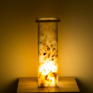 Indomarmer Square Lamp Onyx Height 62 cm