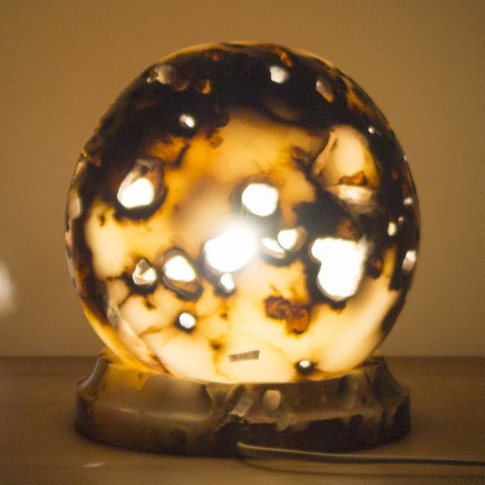 Indomarmer Ball Lampe Aus Onyx