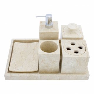 Indomarmer 6-Teilige Marmor Badeset Vania