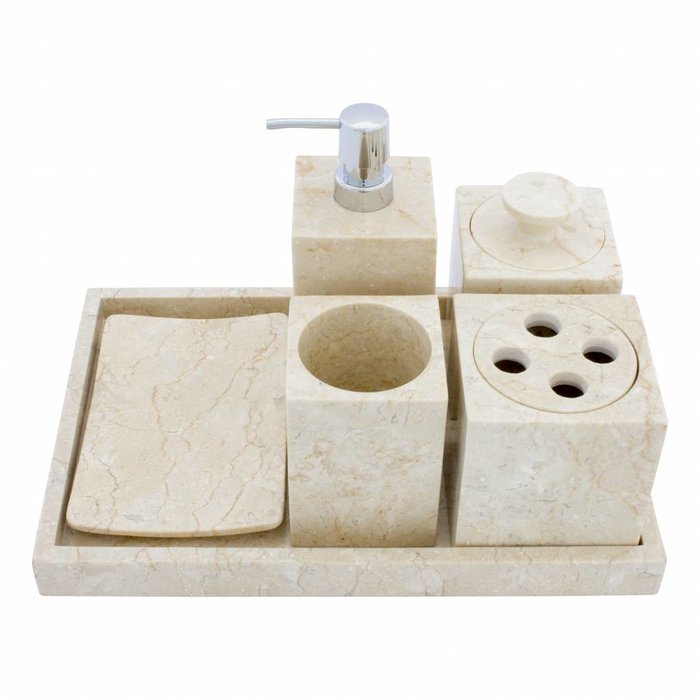 Indomarmer 6-piece marble bath set Vania