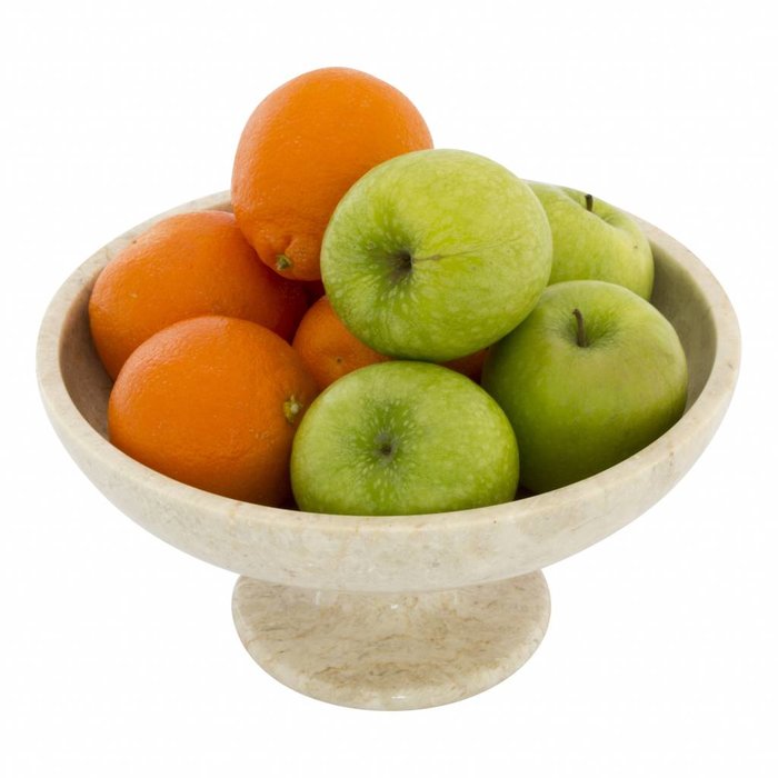 Indomarmer Fruitschaal met voet van Crème Marmer