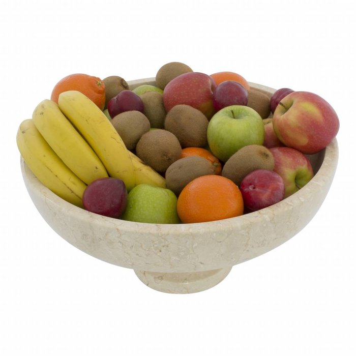 Indomarmer Cream Marble Fruit Bowl with foot Ø 40cm